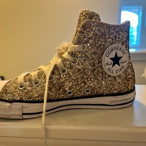Women's Gold Glitter Converse 7.5